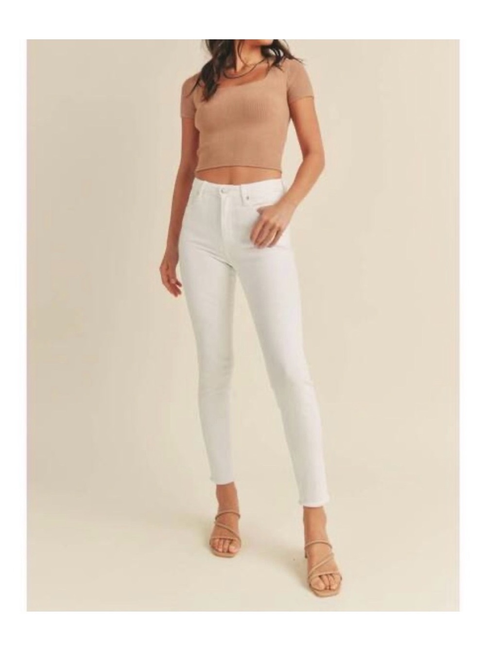 Just Black, High-Rise White Skinny Jeans - Women